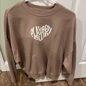 PLAYBOY Women's Taupe Crew Neck Sweater
